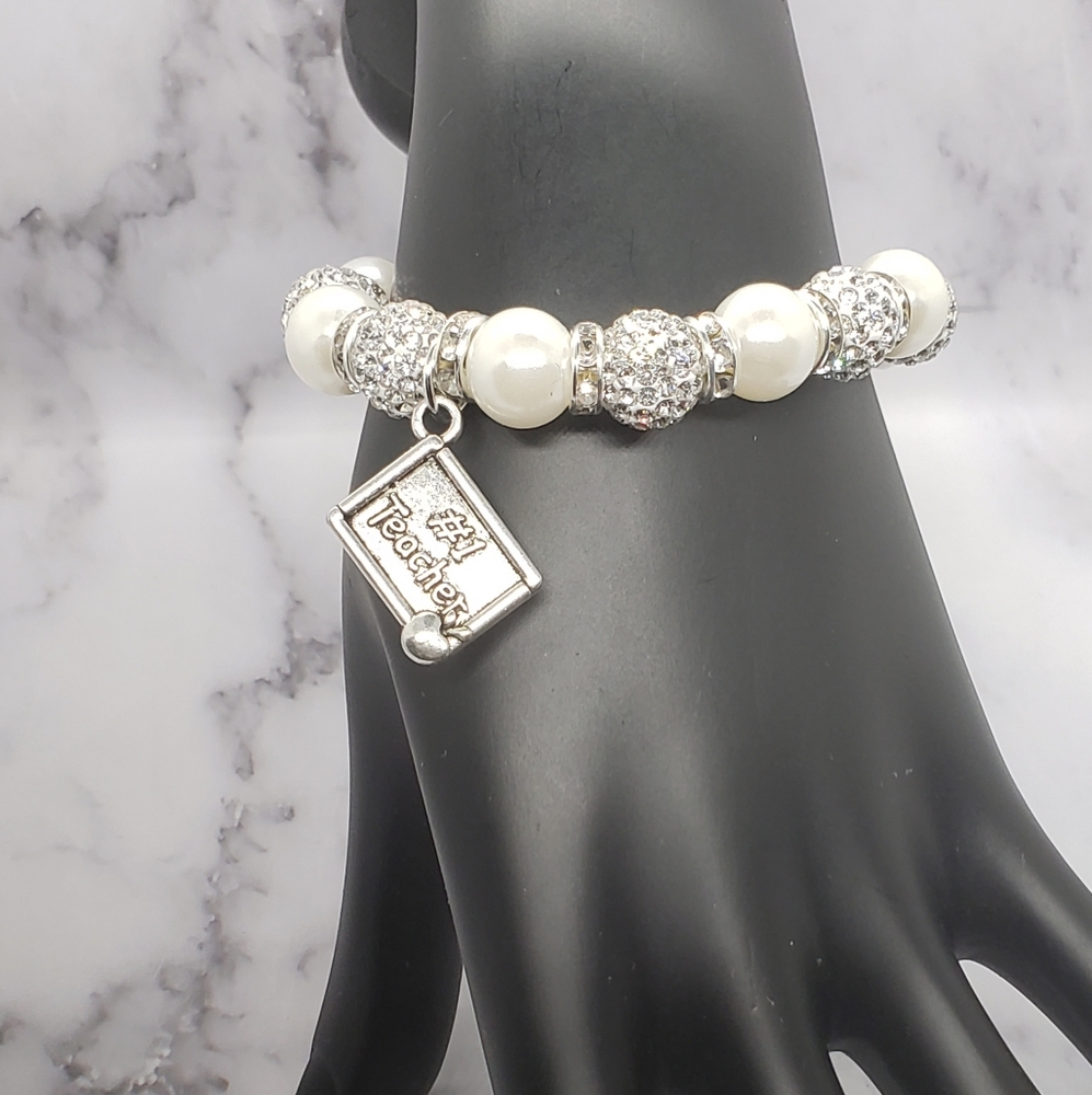 #1 Teacher Beaded bracelet